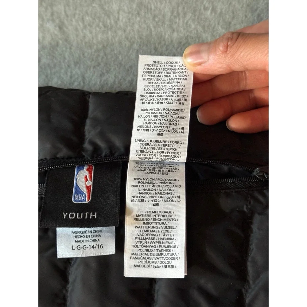 Red Double Dribble Reversible Packable‎ Full-Zip Puffer Jacket Size Youth L
